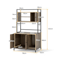 Cat Litter Box Enclosure with Storage Shelves Hooks Large Hidden Cat Washroom