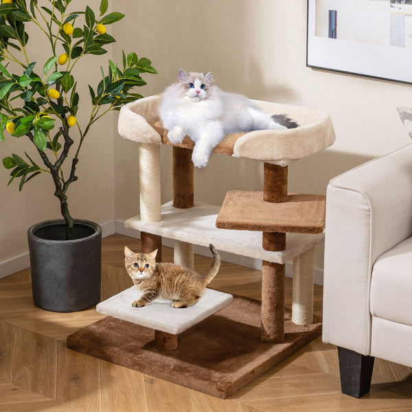 Cat Stairs with Sisal Scratching Posts and 4 Large Platforms