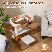 Cat Stairs with Sisal Scratching Posts and 4 Large Platforms