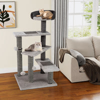 93 CM Tall Cat Tree Kitten Tower with Sisal and Jute Scratching Posts
