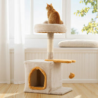 Cat Tree for Indoor Kittens Cute Kitty Tower with Plush Perch