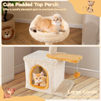 Cat Tree for Indoor Kittens Cute Kitty Tower with Plush Perch