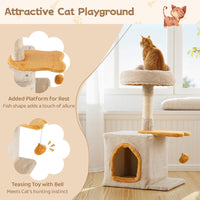 Cat Tree for Indoor Kittens Cute Kitty Tower with Plush Perch