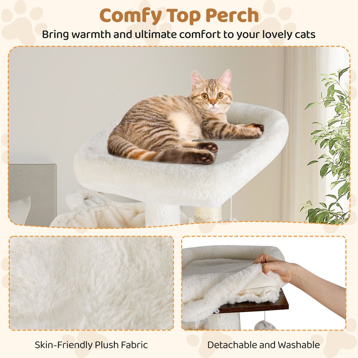 Cat Tree with Litter Box Enclosure Condo 2 Hammocks Perch Sisal Scratching Posts and Mats