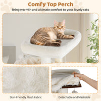 Cat Tree with Litter Box Enclosure Condo 2 Hammocks Perch Sisal Scratching Posts and Mats