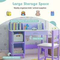 Children Table with Wide Desktop and Comfy Chair for 3+ Years