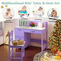 Children Table with Wide Desktop and Comfy Chair for 3+ Years