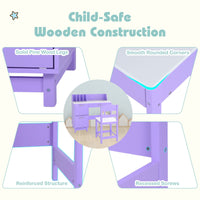 Children Table with Wide Desktop and Comfy Chair for 3+ Years