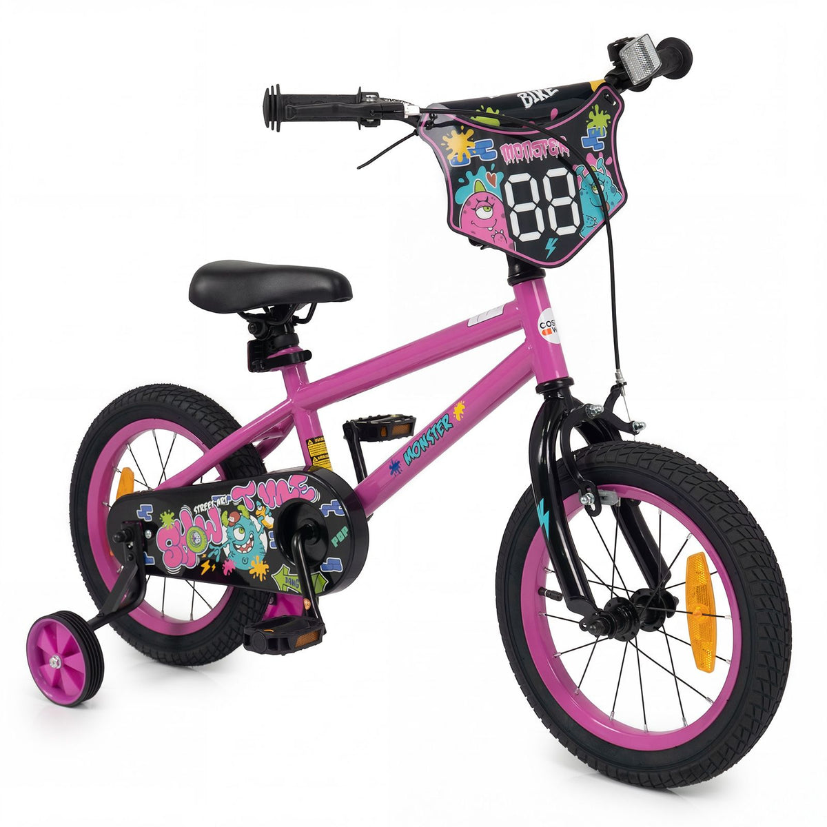 Children Bicycle with Handbrake and Height-Adjustable Seat for Boys and Girls