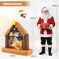 Christmas Inflatable Nativity Scene with Built-in Lights for Holiday Decor