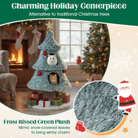 Christmas Cat Tree for Indoor Cats 123 cm Cute Cat Tower with 2 Large Condos