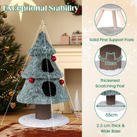 Christmas Cat Tree for Indoor Cats 123 cm Cute Cat Tower with 2 Large Condos