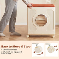 45 L Plastic Clothes Organizer with Wheels and Lid for Laundry or Bedroom