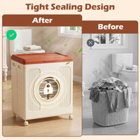 45 L Plastic Clothes Organizer with Wheels and Lid for Laundry or Bedroom