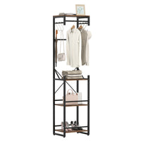 Coat Rack with Shelves Freestanding Slim Hall Tree with 6 Hooks
