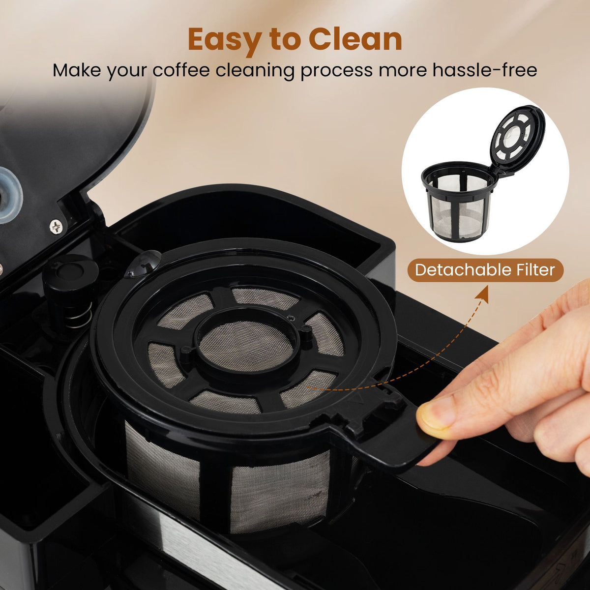 8-Cup Drip Coffee Maker for Home and Office
