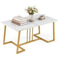 Coffee Table for Living Room Faux Marble Rectangular Center Table