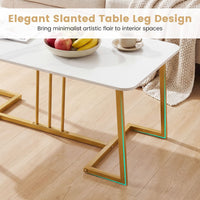 Coffee Table for Living Room Faux Marble Rectangular Center Table