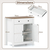 Coffee Bar Cabinet with 5-Level Adjustable Shelf and 2 Doors