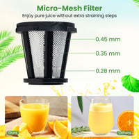 Cold Press Juicer with 95 High Yield and 2 Speed Modes for Home Use