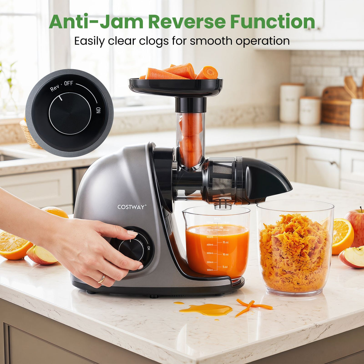 Cold Press Juicer with 95 High Yield and 2 Speed Modes for Home Use