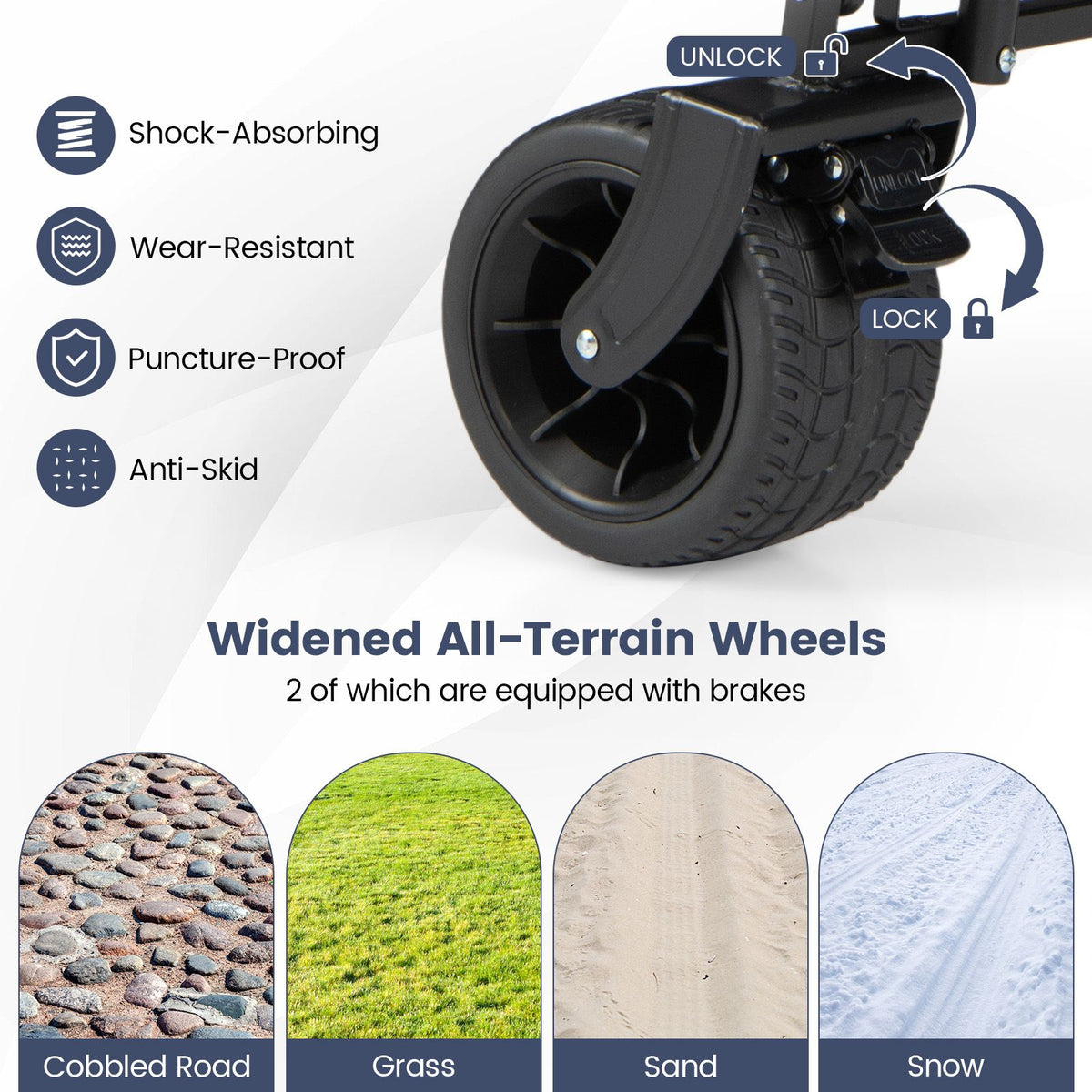 Collapsible Wagon with Removable Canopy and Adjustable Handles for Beach