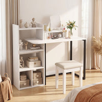 Computer Desk with Charging Station and Ergonomic Monitor Stand for Home Office