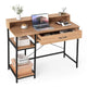 106 cm Computer Desk with Storage and 2-tier Rack