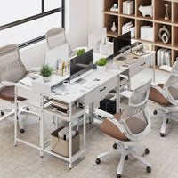 106 cm Computer Desk with Storage and 2-tier Rack