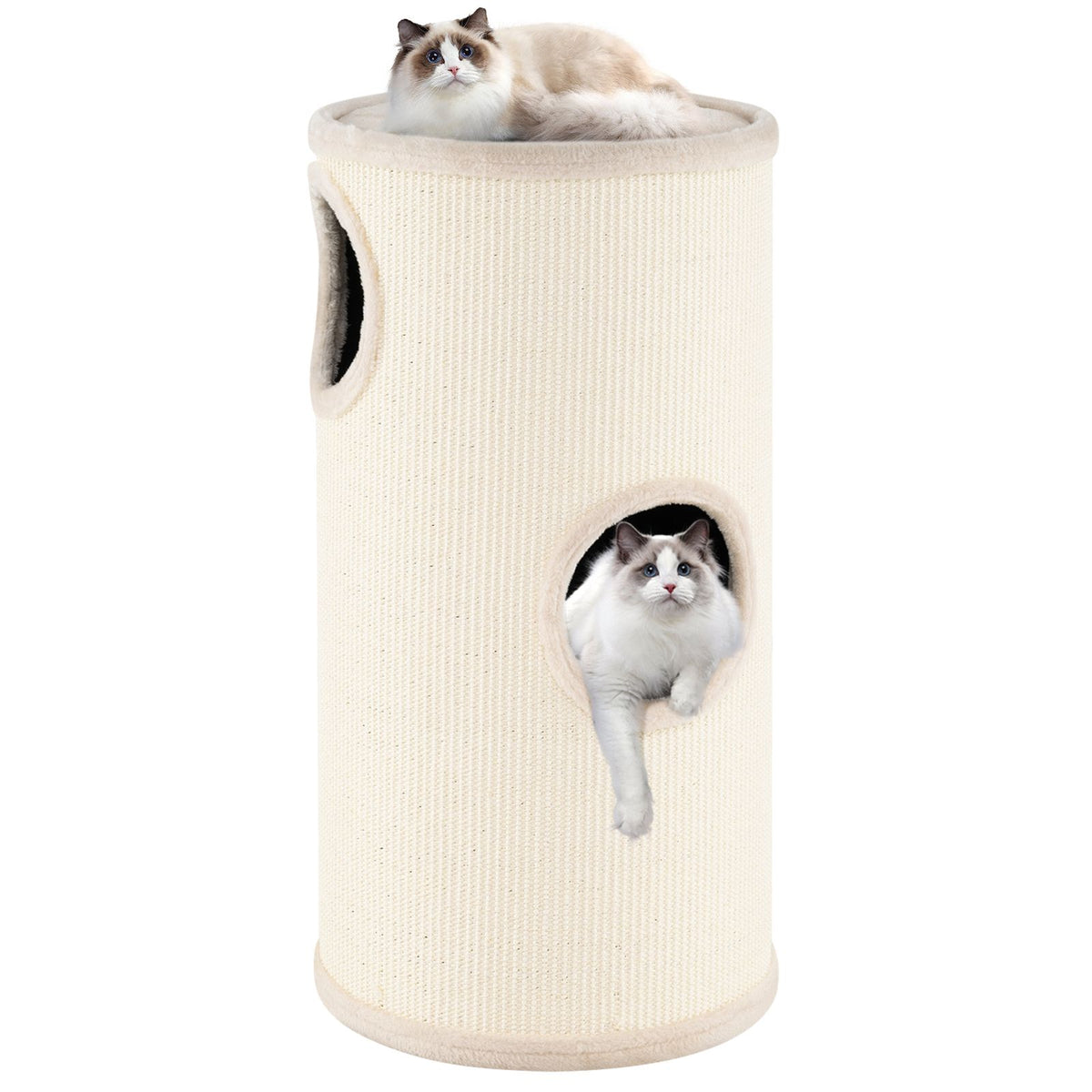 4-Story Cat Condo with Sisal Scratching Pad for Indoor Cats