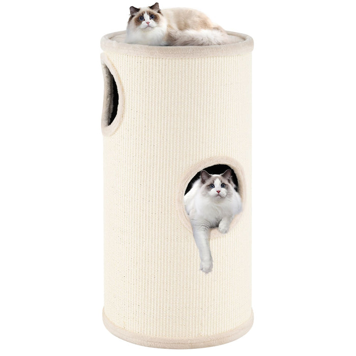 4-Story Cat Condo with Sisal Scratching Pad for Indoor Cats