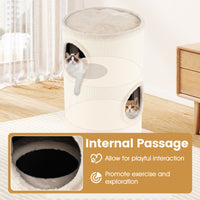 4-Story Cat Condo with Sisal Scratching Pad for Indoor Cats