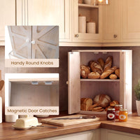 Corner Bread Box for Kitchen Counter with Large Capacity Bread Storage Bin for Homemade Bread