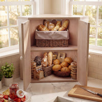 Corner Bread Box for Kitchen Counter with Large Capacity Bread Storage Bin for Homemade Bread