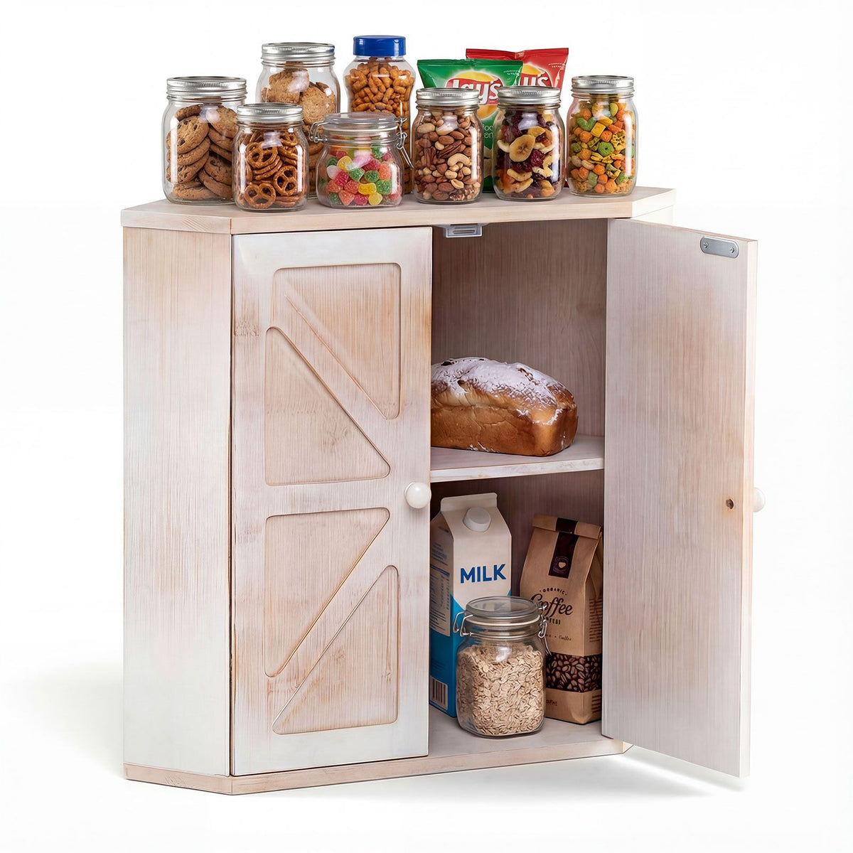 Corner Bread Box for Kitchen Counter with Large Capacity Bread Storage Bin for Homemade Bread