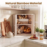 Corner Bread Box for Kitchen Counter with Large Capacity Bread Storage Bin for Homemade Bread