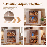 Corner Bread Box for Kitchen Counter with Large Capacity Bread Storage Bin for Homemade Bread