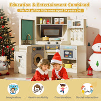 Corner Kitchen with Pull-out Trash Can and Cooking Accessories