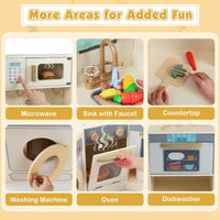 Corner Kitchen with Pull-out Trash Can and Cooking Accessories