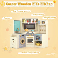 Corner Kitchen with Pull-out Trash Can and Cooking Accessories