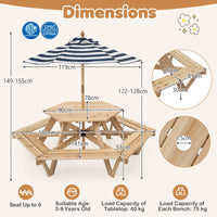 Children Activity Table with Chairs Picnic Table for Backyard Deck