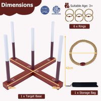 Ring Toss Yard Game Set with 6 Rings for Party and Outdoor Activities