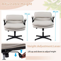 Criss Cross Chair with Flip-up Arms and Adjustable Height for Home Office and Study Room