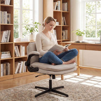 Criss Cross Chair with Flip-up Arms and Adjustable Height for Home Office and Study Room