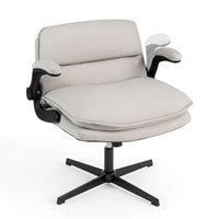 Criss Cross Chair with Flip-up Arms and Adjustable Height for Home Office and Study Room