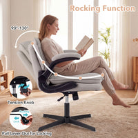 Criss Cross Chair with Flip-up Arms and Adjustable Height for Home Office and Study Room
