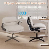 Criss Cross Chair with Flip-up Arms and Adjustable Height for Home Office and Study Room