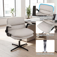 Criss Cross Chair with Flip-up Arms and Adjustable Height for Home Office and Study Room
