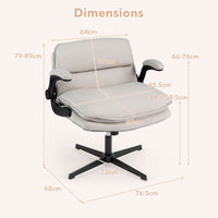 Criss Cross Chair with Flip-up Arms and Adjustable Height for Home Office and Study Room