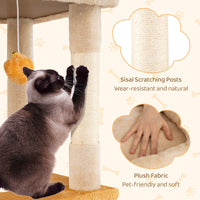 Cute Cat Tree for Indoor Kittens 159 cm Large Kitty Tower with 2 Condos